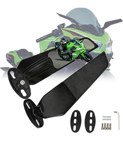 Amazon | Fireyouraing のバイクミラー左右セットウイング 翼型スリム