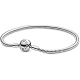 PANDORA Jewelry - Smooth Moments Snake Chain Charm Bracelet - Her - Sterling Silver, Metal