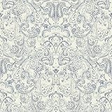 York Wallcoverings ve7052 Patina Vieアンティーク調ペイズリー壁紙、ブルース