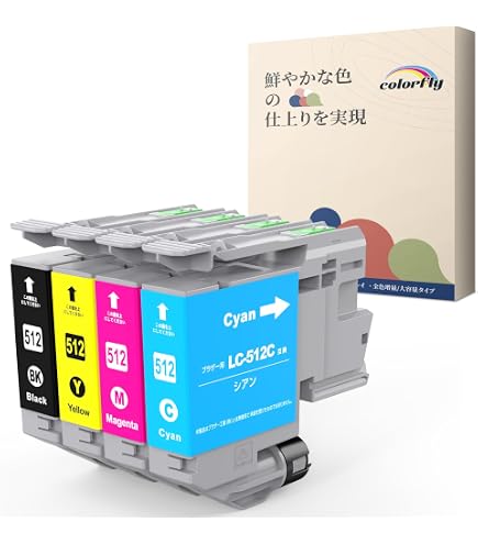 Amazon.co.jp: J-ECO製 LC512XL-4PK 顔料 大容量 4色セット ブラザー用