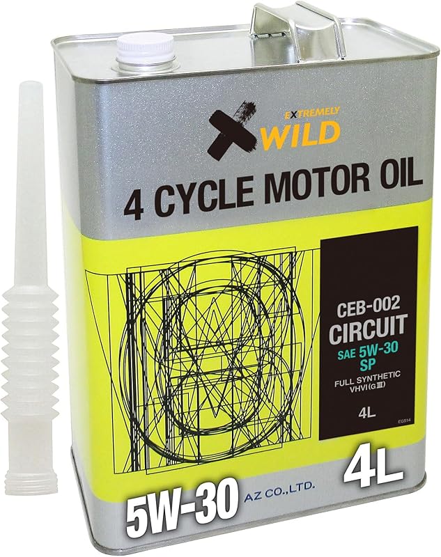 AZ (エーゼット) CEB-002 4輪用 エンジンオイル 4L 5W-30 SP CIRCUIT 100%化学合成油 VHVI 自動車用 EG514