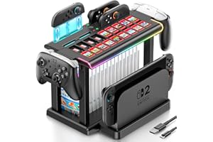 Switch 2 Joy-Con 充電スタンド マグネット式 RGBライトモード変更可能 ジョイコン 2/Switch 2 ドック/ゲームソフト/プロコン 収納スタンド 縦置き Switch コントローラー 周辺機器 Nintendo Switch