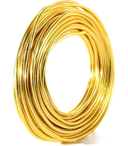 Amazon | アルミ アートワイヤー ゴールド 太さ2.5mm×長さ7.5m 25-1