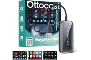【公式】Ottocast オットキャスト Play2Video Ultra オットキャスト Ottostar ワイヤレスCarPlayアダプター YouTube/Netflixなど動画視聴可能 純正有線CarPlay車両/Android Auto ワイヤレス化 【技適取得済み品】