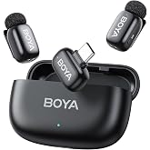 BOYA mini 2 Wireless Lavalier Microphone for iPhone & Android | AI Noise Reduce, Safety Track, App Control, 30H Battery Life&