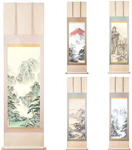 Amazon.co.jp: 掛け軸／掛軸 紅白梅に鶯 （田村 竹世） : ホーム＆キッチン