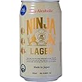 Japanese Beer, Ninja Lager, Non-Alcoholic Beer, 11.8 fl oz (350 ml) x 24 Cans, Halal Certified