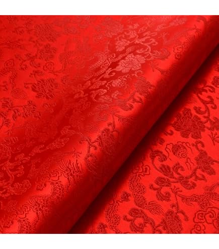 Amazon | 中国のジャカードシルクサテンフローラルブロケード生地 DIY