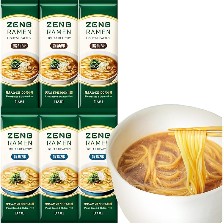 Amazon.co.jp: 【糖質オフの豆100%麺】 ZENB ゼンブ ヌードル 丸麺 16