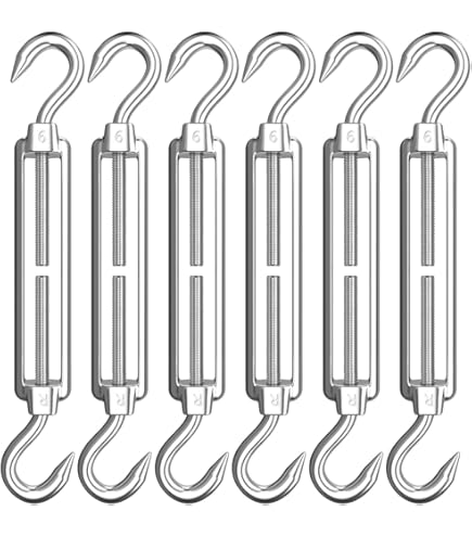2PCS M8 Premium Stainless Steel Hook & Hook Turnbuckle Black Turnbuckle For W