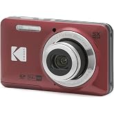 KODAK (コダック) PIXPRO 使いやすい ズーム FZ55-RD 16MP デジタルカメラ 光学5倍ズーム 広角 28mm 2.7インチ液晶画面 (レッド)