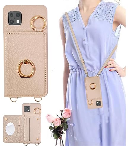 Amazon.co.jp: for aquos sense6 ケース ショルダー ストラップ PU