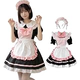 [AOTYP] メイド服 コンカフェ 猫爪 ネコ娘 可愛い ショート丈 メイドコスチューム ハロウィン仮装 レディース 妹系 大きいリボン セット 一式 こすぷれ イベント パーティー 大人 ハロウィン 学園祭 撮影 オタクダンス ブラック 2XL