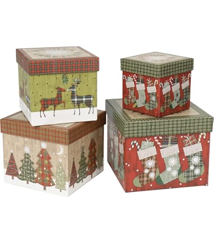 Amazon.co.jp: クリスマス ネスティング ギフトボックス ペーパー