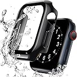NIMASO 41mm 防水ケース Apple Watch Series 9 / 8 / 7 41mm 用 保護カバー アップルウォッチ9 /8 /7 41mm 対応 ガラスフィルム 一体型 PC素材 （ブラック） NWC21L419