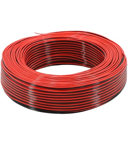 Amazon | 極東電線 色別平形ビニル電線 0.5m㎡ 100m巻 赤×黒 VFF0.5