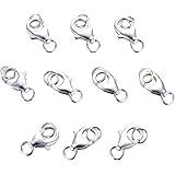 10 Sets Sterling Silver 925 Lobster Claws Clasp 8mm 9mm 10mm 11mm 13mm, 8mm
