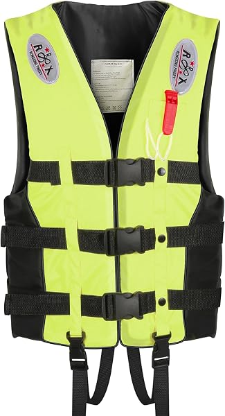 EMSIC Life Jacket, For Snorkeling, CE Certified, Swimming Aid Vest, Floating Vest, For Adults and Children, Unisex, Strong Buoyancy, Lifesaving Device, For Disaster Prevention, Emergencies, Fishing, - 1