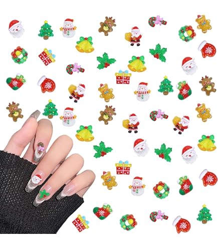 Amazon | クリスマス ネイルパーツ 3ケース入り 3D 立体 可愛い サンタ