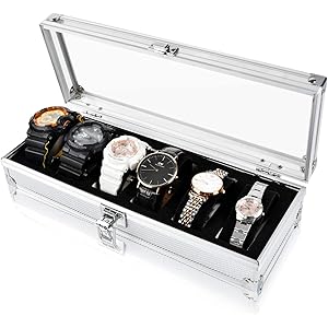 腕時計ケース コレクションケース 腕時計収納ボックス 6本 アルミ製 高級感 男女兼用 父の日 敬老の日 クリスマス プ…