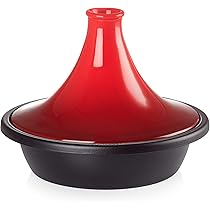 LE CREUSET - ルクルーゼ  ２点セット タジン ダムール お鍋 ル・クルーゼ、富士山のようなタジン鍋。麻の葉文様ココット鍋も
