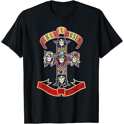 Amazon | Guns N' Roses 公式ヴィンテージクロス Tシャツ | Tシャツ