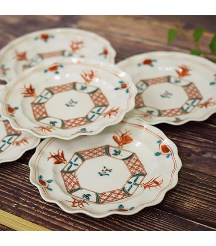 Amazon｜九谷焼いわたや 九谷焼皿揃(4号)色絵絵変わり K7-45｜小皿