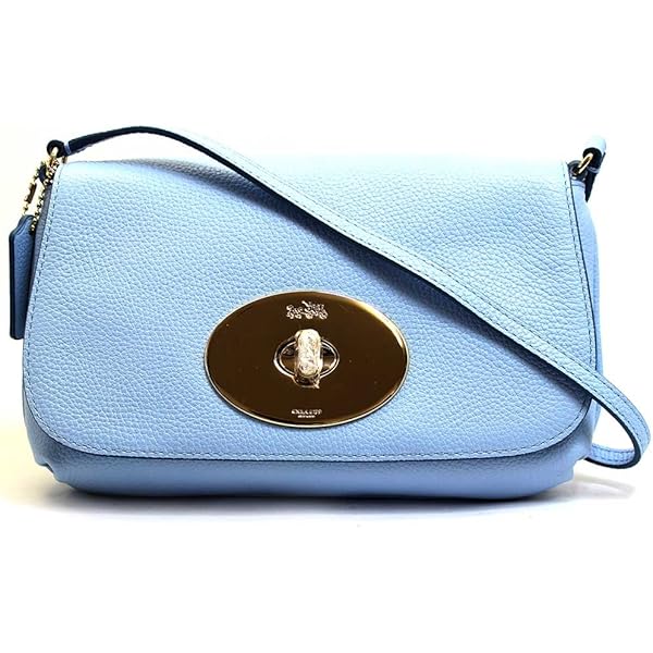 美品】COACH コーチ レザー ショルダーバッグ ブルー系 スリムポシェット 現地価格セール ブルー（青）系 Coach(コーチ) ショルダーバッグ