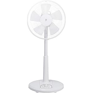 【Amazon.co.jp限定】山善 扇風機 30cm リビング扇 押しボタンスイッチ 風量調節3段階 タイマー機能付き 換気 ホワイト AMT-KC30(W)