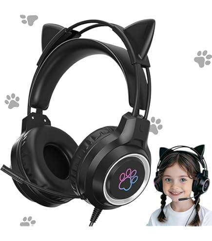 Amazon.co.jp: GHDVOP 猫耳ヘッドホン ヘッドフォン ゲーミングヘッド