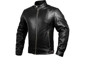Mens Leather Motorcycle Jackets Black Moto Riding Motorbike Racing Cafe Racer Biker Jacket CE Armored
