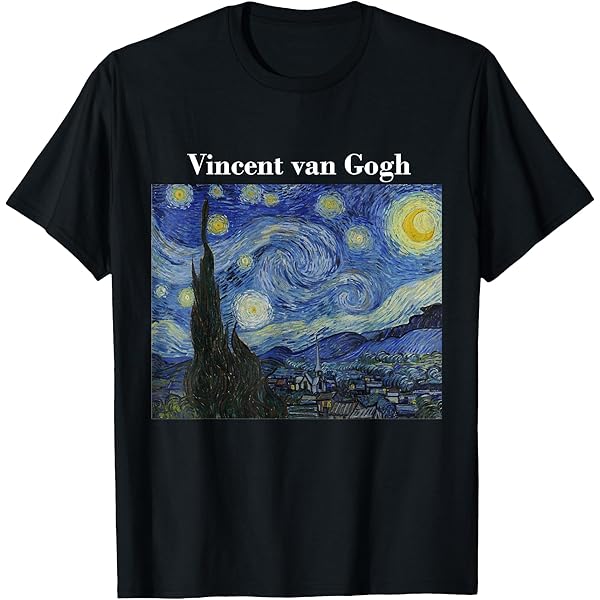 Amazon | ゴッホ 星月夜 - 芸術家のためのアート Tシャツ | Tシャツ