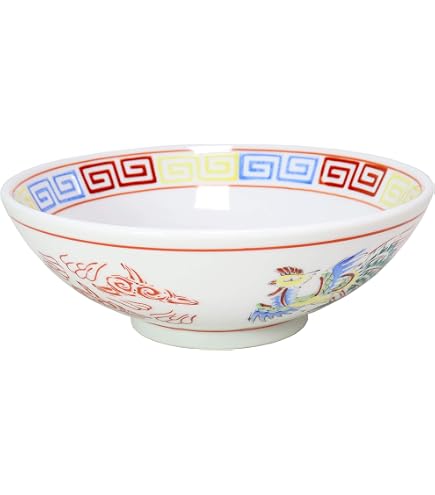 Amazon.co.jp: 長峰陶苑 鳳凰ラーメンどんぶり＆中華皿 セット