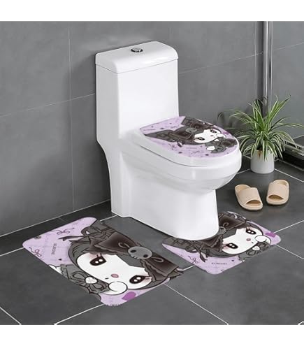 Amazon｜クロミ ちゃん 3点セット トイレマット フタカバー 便座カバー