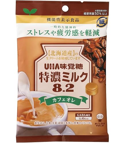 Amazon.co.jp: 味覚糖 機能性表示食品 特濃ミルク8.2カフェオレ 93g×6