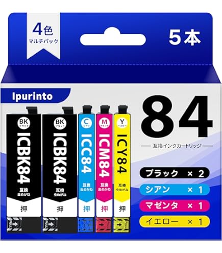 Amazon.co.jp: IC4CL84 計4本/全色大容量(BK/C/M/Y) 対応プリンター