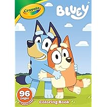 Amazon.co.jp: CRAYOLA 塗り絵 - ブルーイ | 96ページのブルーカラー