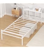Amazon｜LunarLight スチールパイプベッド ベッドフレーム 幅97.5