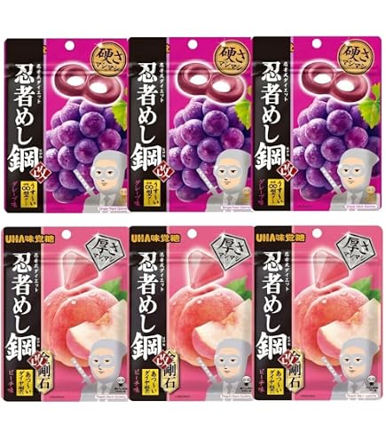 Amazon.co.jp: 【6袋アソート】忍者めし 鋼 グレープ ピーチ 巨峰