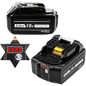 Boetpcr 互换 マキタ18vバッテリー BL1860B マキタ互换バッテリー マキタバッテリー 6.0Ah 18v…
