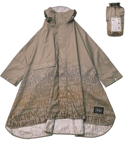 Amazon.co.jp: KiU 大雨対応 ポンチョ 自転車 はっ水 防水 収納袋付き