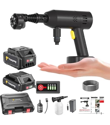 Amazon | Yoeyang 高圧洗浄機 13L折りたたみバケツ付き 6-in-1 多機能