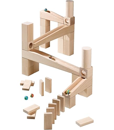 HABA - HABA クーゲルバーン　積み木レールセット 木のおもちゃ カルテット / HABA 玉の道-組み立てクーゲルバーン
