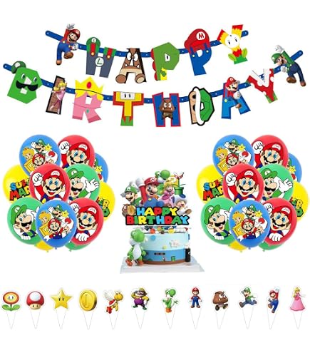 Amazon.co.jp: マリオ誕生日パーティー用品48点。パーティー