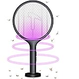 PZQZMAR 電撃殺虫器 電撃殺虫ラケット 蚊取りラケット 蚊取り器 はえとり器 USB充電式 UV光源誘引式 LEDライト付 三層安全ネット 電撃ラケット 虫除け 虫退治 害虫駆除 薬剤不要 電気蚊たたき 3000V 軽量 ハエ取り器 壁掛け型/