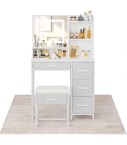 Amazon｜LIKIMIO ドレッサー コンパクト 幅62CM コンセント付き 3色LED