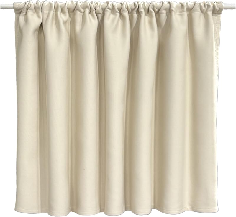 cloth shop 布や カフェカーテン 小窓用 遮熱 断熱 【アイボリーベージュ [遮光1級] 幅100cm x 丈70cm [1枚入]】