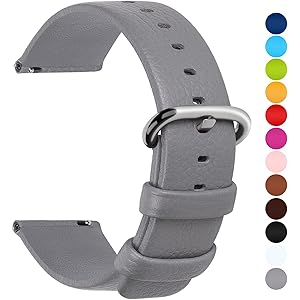 18mm 時計バンド ベルト、Fullmosa全12色スマートウォッチバンド ベルト 腕時計バンド 18mm 20mm 22mm 24mm交換ベルト本革 レザー18mm グレー