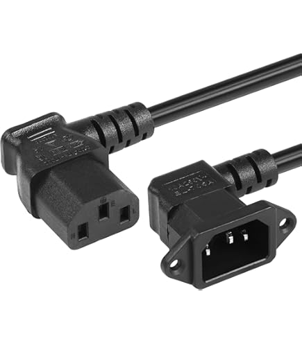 Amazon.co.jp: CERRXIAN 90°IEC 320 C14-C13電源コード 90度C14