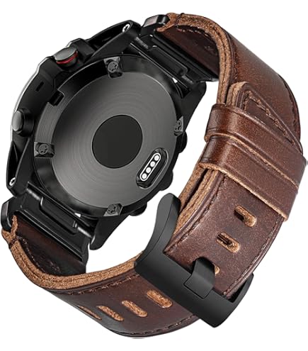 Amazon.co.jp: Garmin QuickFit 22 腕時計バンド - ブラックレザー